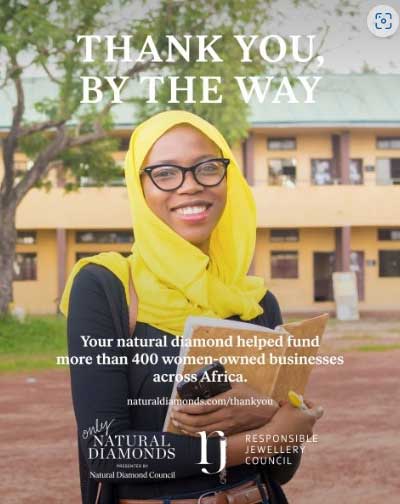 Natural diamonds help fund women-owned businesses across Africa